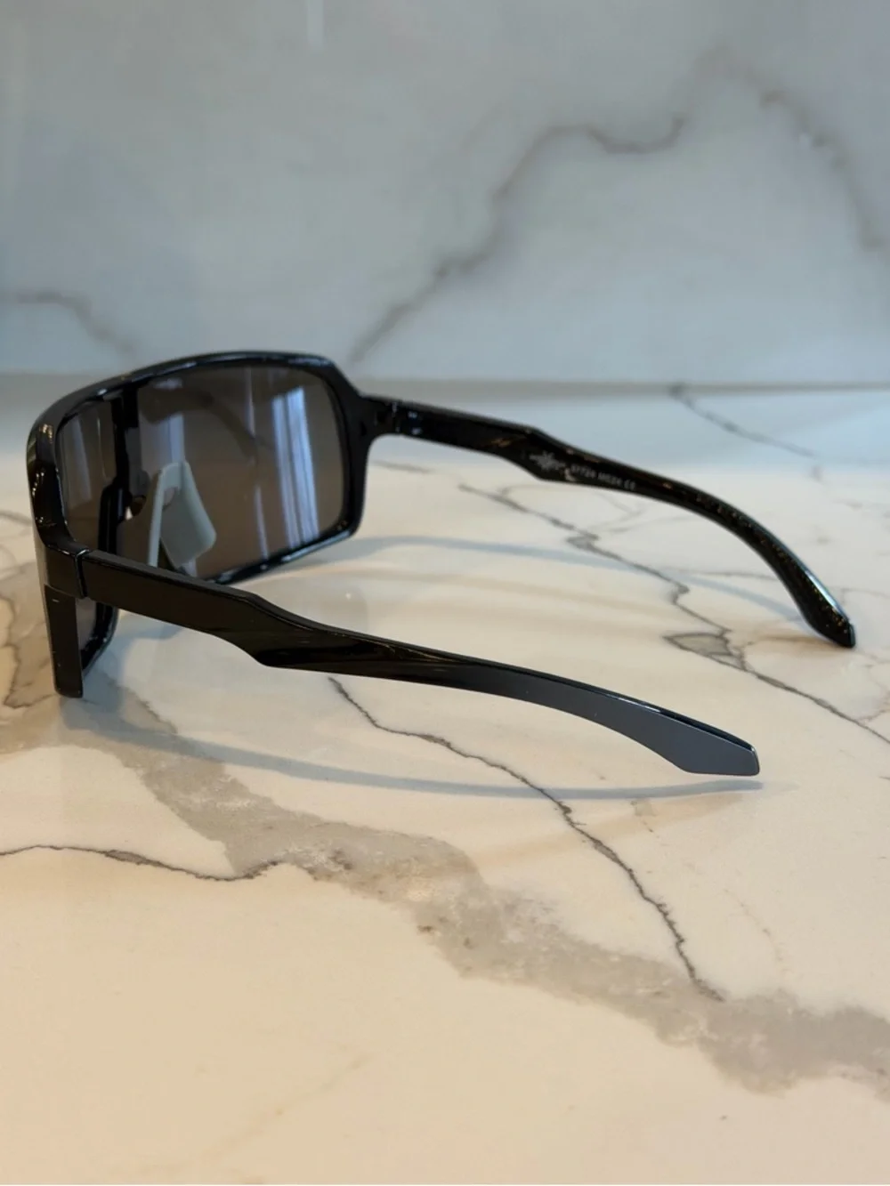 Sport Shield Sunglasses with Blue Mirrored Lens